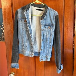 J Brand Blue Denim Jacket with Dark Sleeves